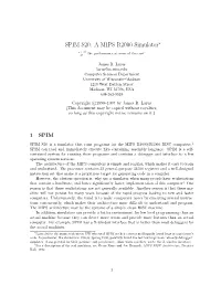SPIM S20: a MIPS R2000 Simulator∗
