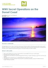 WWII Secret Operations on the Dorset Coast