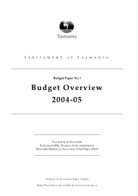 Budget Overview 2004-05
