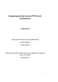 Deciphering the Link Between PTPN22 and Autoimmunity