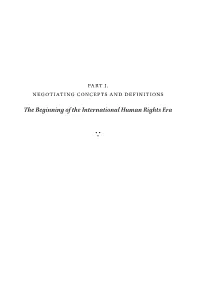 Part I. Negotiating Concepts and Definitions the Beginning of The