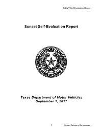 Sunset Self-Evaluation Report