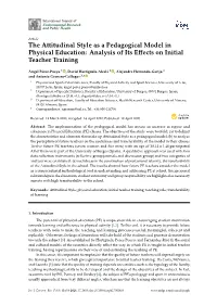 The Attitudinal Style As a Pedagogical Model in Physical Education: Analysis of Its Eﬀects on Initial Teacher Training