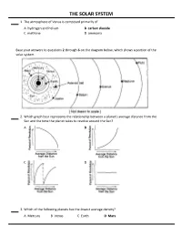 The Solar System Questions KEY.Pdf