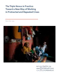 The Triple Nexus in Practice: Toward a New Way of Working in Protracted and Repeated Crises