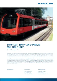 Two-Part Rack-And-Pinion Multiple Unit Trem Do Corcovado, Brazil
