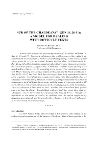 “Ur of the Chaldeans” (Gen 11:28-31): a Model for Dealing with Difficult Texts