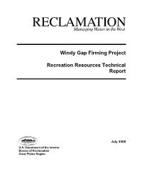 Windy Gap Firming Project Recreation Resources Technical Report