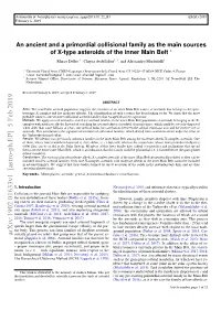 An Ancient and a Primordial Collisional Family As the Main Sources of X-Type Asteroids of the Inner Main Belt