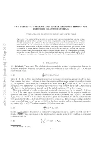 The Adiabatic Theorem and Linear Response Theory for Extended Quantum Systems