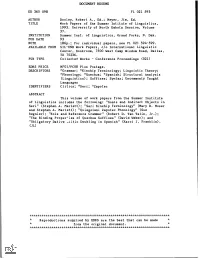 Work Papers of the Summer Intitute of Linguistics, 1993. University of North Dakota Session, Volume 37