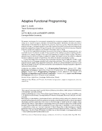 Adaptive Functional Programming