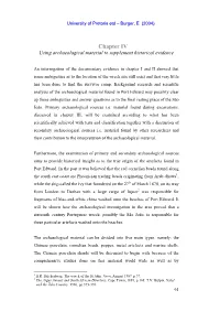 Chapter IV Using Archaeological Material to Supplement Historical Evidence