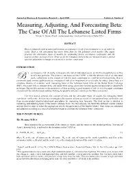 Measuring the Profitability and the Risk Index for The