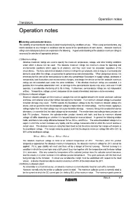 Operation Notes : Transistors