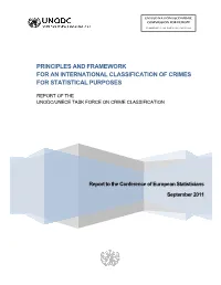 Principles and Framework for an International Classification of Crimes for Statistical Purposes