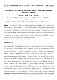 Quantitative Morphometric Analysis of Karha River Basin by Using Geospatial Technique