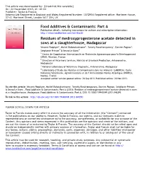 Residues of Medroxyprogesterone Acetate Detected in Sows at A