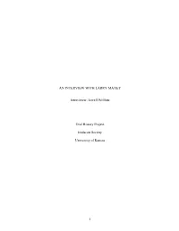 An Interview with Larry Maxey