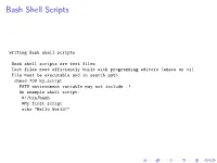 Bash Shell Scripts