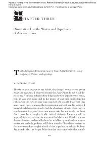 C HAPTER THREE Dissertation I on the Waters and Aqueducts Of