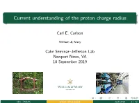 Current Understanding of the Proton Charge Radius