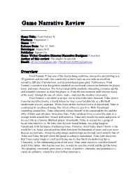 Game Narrative Review
