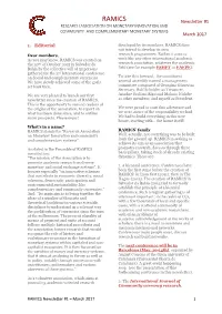 RAMICS Newsletter #1 – March 2017