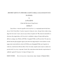 Seroprevalence of Antibodies Against Borrelia Burgdorferi in Dogs