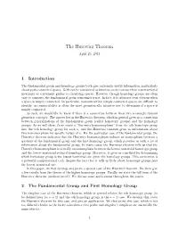 The Hurewicz Theorem April 25, 2011