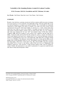 Variability of the Sounding Datums Around Sri Lankan Coastline