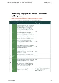 Community Engagement Report Comments and Responses Q2