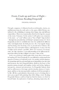Event, Crack-Up and Line of Flight – Deleuze Reading Fitzgerald Fredrika Spindler