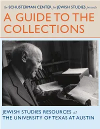 Guide to Jewish Studies Resources at UT Austin