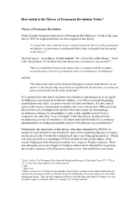 How Useful Is the Theory of Permanent Revolution Today?