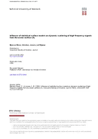Influence of Statistical Surface Models on Dynamic Scattering of High-Frequency Signals from the Ocean Surface (A)
