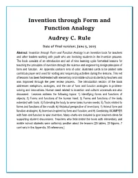Invention Through Form and Function Analogy Audrey C