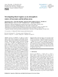 Investigating Diesel Engines As an Atmospheric Source of Isocyanic Acid in Urban Areas