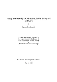 Poetry and Memory – a Reflective Journal on My Life and Work