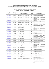 Replies to Initial Written Questions Raised by Finance Committee Members in Examining the Estimates of Expenditure 2004-05