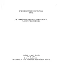 Sphincter of Oddi Dysfunction (Sod)