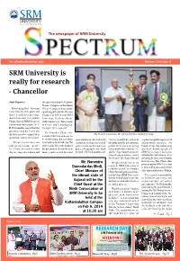 Srm University Is Really for Research - Chancellor