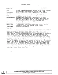 TITLE Civics: a Resource Book for Teachers in the Junior Secondary Social Studies Curriculum and Resource List, 1998