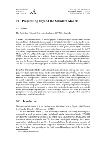10 Progressing Beyond the Standard Models