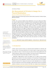An Assessment of Cirebon's Image As a Tourist Destination
