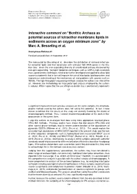 Benthic Archaea As Potential Sources of Tetraether Membrane Lipids in Sediments Across an Oxygen Minimum Zone” by Marc A