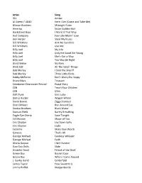 Jeff Fernandes Master Song List