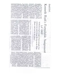 Kenneth Rush's Formidable Assignment (K4' Daiq