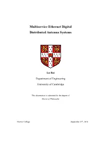 Multiservice Ethernet Digital Distributed Antenna Systems