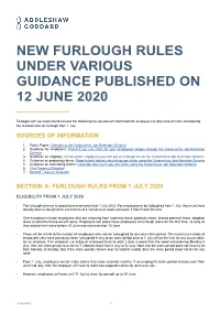 New Furlough Rules Under Various Guidance Published on 12 June 2020